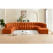 Bowery Hill Contemporary Soft Cognac Velvet Modular Sectional
