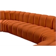 Bowery Hill Contemporary Soft Cognac Velvet Modular Sectional