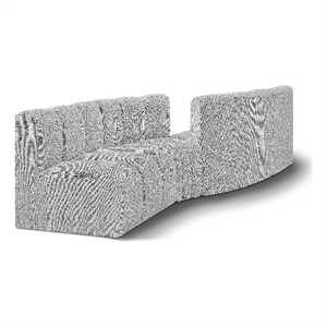 Bowery Hill Contemporary Grey Boucle Fabric Modular Sectional