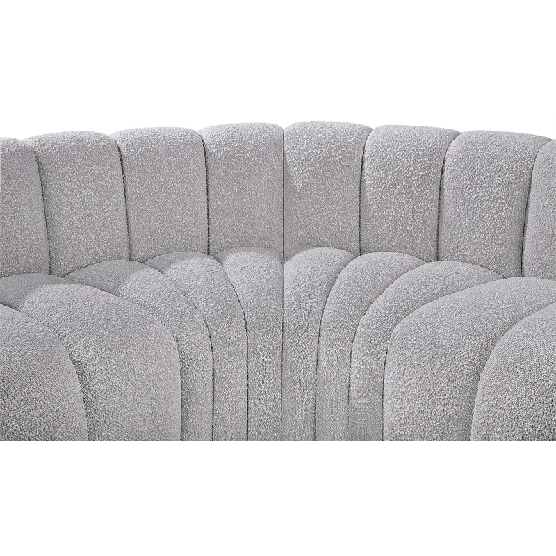 Bowery Hill Contemporary Grey Boucle Fabric Modular Sectional