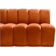 Bowery Hill Contemporary Soft Cognac Velvet Modular Sectional
