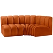 Bowery Hill Contemporary Soft Cognac Velvet Modular Sectional