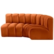 Bowery Hill Contemporary Soft Cognac Velvet Modular Sectional