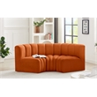 Bowery Hill Contemporary Soft Cognac Velvet Modular Sectional