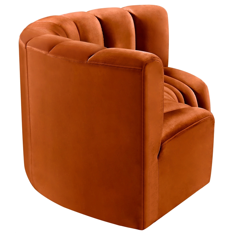 Bowery Hill Contemporary Soft Cognac Velvet Modular Sectional