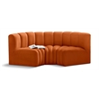 Bowery Hill Contemporary Soft Cognac Velvet Modular Sectional