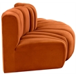 Bowery Hill Contemporary Soft Cognac Velvet Modular Sectional