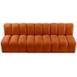 Bowery Hill Contemporary Soft Cognac Velvet Modular Sectional
