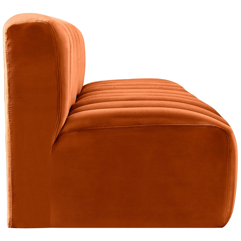 Bowery Hill Contemporary Soft Cognac Velvet Modular Sectional