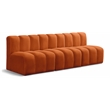 Bowery Hill Contemporary Soft Cognac Velvet Modular Sectional