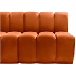 Bowery Hill Contemporary Soft Cognac Velvet Modular Sectional