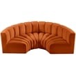 Bowery Hill Contemporary Soft Cognac Velvet Modular Sectional