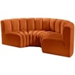 Bowery Hill Contemporary Soft Cognac Velvet Modular Sectional