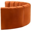 Bowery Hill Contemporary Soft Cognac Velvet Modular Sectional
