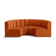 Bowery Hill Contemporary Soft Cognac Velvet Modular Sectional