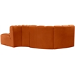 Bowery Hill Contemporary Soft Cognac Velvet Modular Sectional