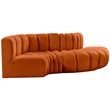 Bowery Hill Contemporary Soft Cognac Velvet Modular Sectional