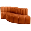 Bowery Hill Contemporary Soft Cognac Velvet Modular Sectional