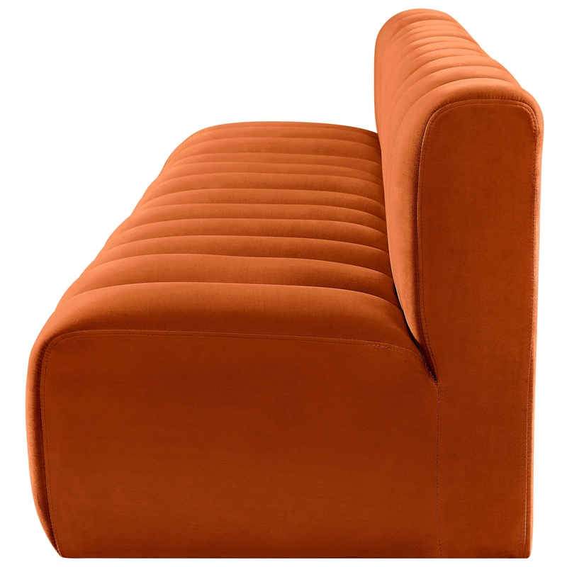 Bowery Hill Contemporary Soft Cognac Velvet Modular Sectional