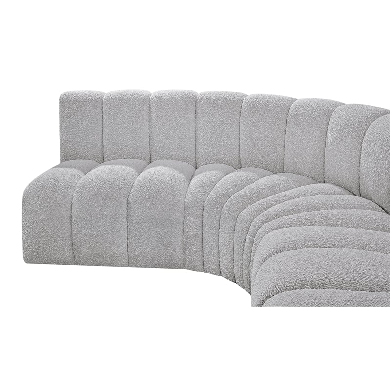 Bowery Hill Contemporary Grey Boucle Fabric Modular Sectional