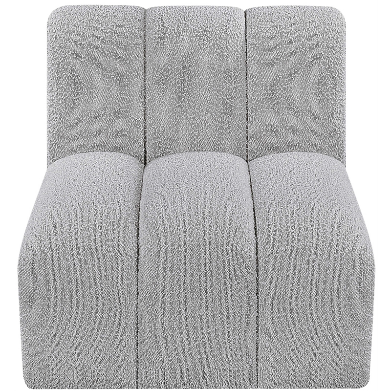 Bowery Hill Contemporary Rich Grey Boucle Fabric Straight Chair