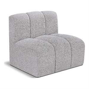 Bowery Hill Contemporary Rich Grey Boucle Fabric Straight Chair