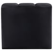 Bowery Hill Contemporary Deep Channel Tufted Soft Black Velvet Curved Corner