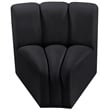 Bowery Hill Contemporary Deep Channel Tufted Soft Black Velvet Curved Corner