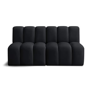 Bowery Hill Contemporary Soft Black Velvet Modular Sectional