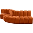 Bowery Hill Contemporary Soft Cognac Velvet Modular Sectional