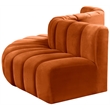 Bowery Hill Contemporary Soft Cognac Velvet Modular Sectional