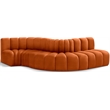 Bowery Hill Contemporary Soft Cognac Velvet Modular Sectional