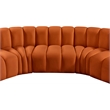 Bowery Hill Contemporary Soft Cognac Velvet Modular Sectional