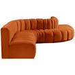 Bowery Hill Contemporary Soft Cognac Velvet Modular Sectional