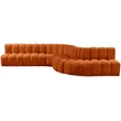 Bowery Hill Contemporary Soft Cognac Velvet Modular Sectional