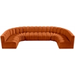 Bowery Hill Contemporary Soft Cognac Velvet Modular Sectional
