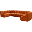 Bowery Hill Contemporary Soft Cognac Velvet Modular Sectional
