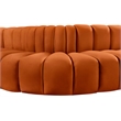 Bowery Hill Contemporary Soft Cognac Velvet Modular Sectional