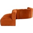 Bowery Hill Contemporary Soft Cognac Velvet Modular Sectional