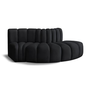 Bowery Hill Contemporary Soft Black Velvet Modular Sectional