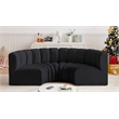 Bowery Hill Contemporary Soft Black Velvet Modular Sectional