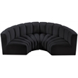 Bowery Hill Contemporary Soft Black Velvet Modular Sectional