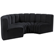 Bowery Hill Contemporary Soft Black Velvet Modular Sectional