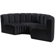 Bowery Hill Contemporary Soft Black Velvet Modular Sectional