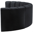 Bowery Hill Contemporary Soft Black Velvet Modular Sectional