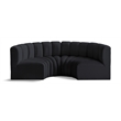 Bowery Hill Contemporary Soft Black Velvet Modular Sectional