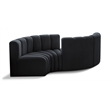 Bowery Hill Contemporary Soft Black Velvet Modular Sectional