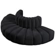Bowery Hill Contemporary Soft Black Velvet Modular Sectional