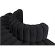 Bowery Hill Contemporary Soft Black Velvet Modular Sectional
