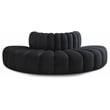 Bowery Hill Contemporary Soft Black Velvet Modular Sectional